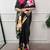 women printed satin silk blend floral saree with banglory blouse