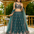 Captivating Sea Green Dori, Zari and Sequins Embroidered Star France Crepe Indian Designer Wedding lehenga choli