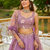 Captivating Lilac Dori, Zari and Sequins Embroidered Star France Crepe Indian Designer Wedding lehenga choli