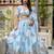 Captivating Sky Blue Dori, Zari and Sequins Embroidered Star Georgette Crepe Indian Floral Wedding lehenga choli