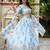 Captivating Sky Blue Dori, Zari and Sequins Embroidered Star Georgette Crepe Indian Floral Wedding lehenga choli