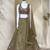Captivating Mahendi Green Dori, Zari and Sequins Embroidered Star France Crepe Indian Designer Wedding lehenga choli