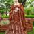 Captivating Brown Dori, Zari and Sequins Embroidered Fandy Silk Indian Floral Wedding lehenga choli