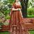 Captivating Brown Dori, Zari and Sequins Embroidered Fandy Silk Indian Floral Wedding lehenga choli