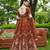 Captivating Brown Dori, Zari and Sequins Embroidered Fandy Silk Indian Floral Wedding lehenga choli