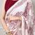 printed satin saree with elegant pearl lace border