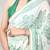 printed satin saree with elegant pearl lace border