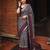 Women polyester viscose chanderi ikkat printed saree with zari border