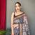 black color kashmiri digital print with contrast kashmiri and floral conceptual printed border cotton blend sarees