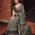 Women polyester viscose chanderi ikkat printed saree with zari border