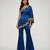 Royal blue embroidered satin co ord set