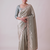 dazzling mint-green embroidery work with real bits work banarasi silk blend latest designer indian saree