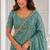 fetching sea-green embroidery work with real bits work fendy satin latest designer indian saree
