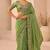 captivating pista green embroidery work with real bits work fendy satin latest designer indian ceremonial saree