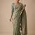 enthralling sea-green embroidery work with real bits work banarasi silk blend latest designer indian saree