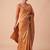 ravishing rust orange embroidery work with real bits work banarasi silk blend latest designer indian saree