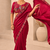 delightfully rani-pink embroidery work with real bits work fendy satin indian wedding and saree