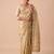 irresistible biege embroidery work with real bits work banarasi silk blend indian saree