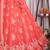 Coral Red Floral Embroidered Crush Silk Lehenga Choli With Dupatta