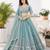 Teal Silk Tree Of Life Embroidered Lehenga Choli With Dupatta