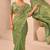 captivating pista green embroidery work with real bits work fendy satin latest designer indian ceremonial saree