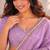 mesmerizing purple embroidery work with real bits work fendy satin latest designer indian saree