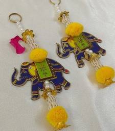 handmade mdf elephant bead hanging decoration for festive home decor pack of 2