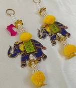 handmade mdf elephant bead hanging decoration for festive home decor pack of 2