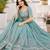 Teal Silk Tree Of Life Embroidered Lehenga Choli With Dupatta