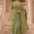 captivating pista green embroidery work with real bits work fendy satin latest designer indian ceremonial saree
