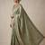 enthralling sea-green embroidery work with real bits work banarasi silk blend latest designer indian saree