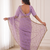 mesmerizing purple embroidery work with real bits work fendy satin latest designer indian saree