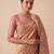 spellbinding olive green embroidery work with real bits work banarasi silk blend indian designer wedding saree
