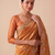 ravishing rust orange embroidery work with real bits work banarasi silk blend latest designer indian saree