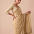 irresistible biege embroidery work with real bits work banarasi silk blend indian saree