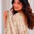 catching off-white embroidery work with real bits work fendy satin indian saree