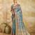 sky blue woven semi cotton silk banarasi saree with blouse