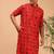Men red patola printed rayon kurta