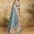 sky blue woven semi cotton silk banarasi saree with blouse