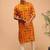 Men yellow patola printed rayon kurta & trouser set