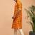 Men yellow patola printed rayon kurta & trouser set