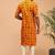 Men yellow patola printed rayon kurta & trouser set