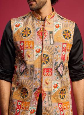 Men embroidered nehru jacket 2