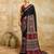 black mirror, printed chinon silk blend bollywood saree with blouse