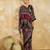 black mirror, printed chinon silk blend bollywood saree with blouse