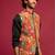 Men embroidered woven nehru jacket