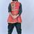 Men bandhani printed empire mirror work kurta with dhoti pants