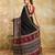 black mirror, printed chinon silk blend bollywood saree with blouse