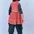 Men bandhani printed empire mirror work kurta with dhoti pants