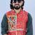 Men bandhani printed empire mirror work kurta with dhoti pants